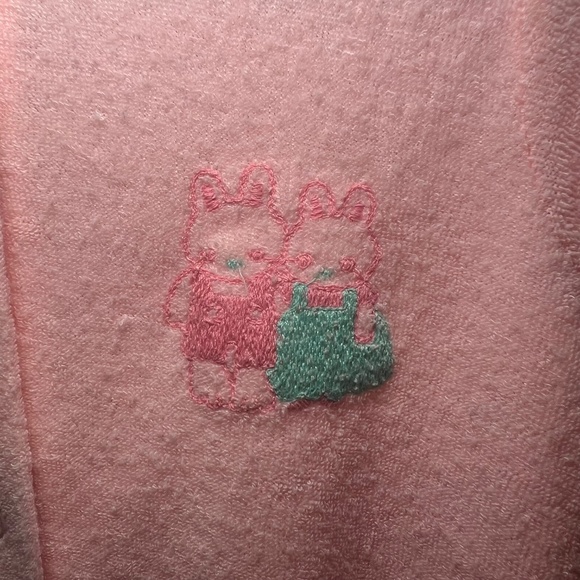 Vintage Carters Paper Tag Terry Cloth Button Up Footed Sleeper vibrant pink - Picture 3 of 8